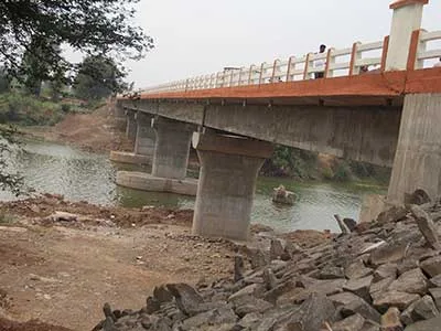 Major Bridge Across Krishna River Near Village Tasawade