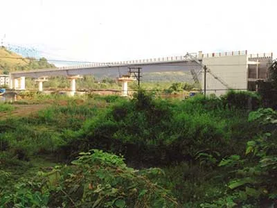 Two Lane High Level Major Bridge Across Vashishti Creek
